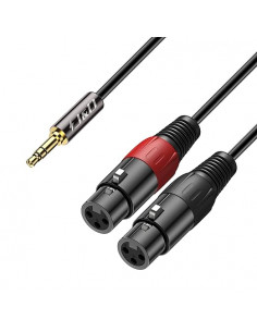 J&D 3 5MM  1/8   MACHO A DOBLE XLR HEMBRA 1 8M