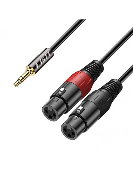 J&D 3 5MM  1/8   MACHO A DOBLE XLR HEMBRA 1 8M