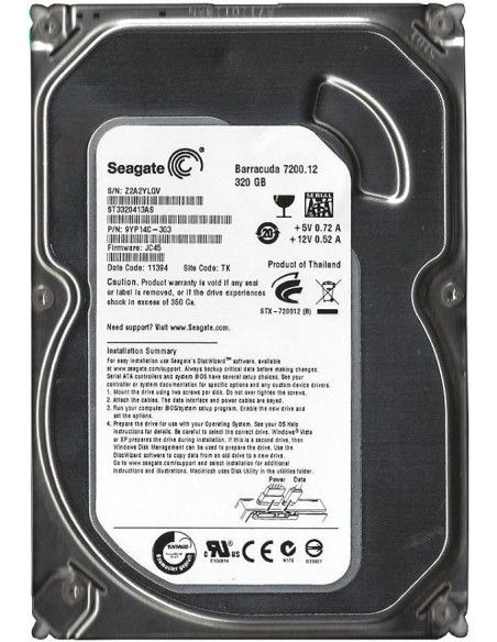 DISCO DURO HDD 3 5  SATA 320GB SEAGATE ST3320613AS