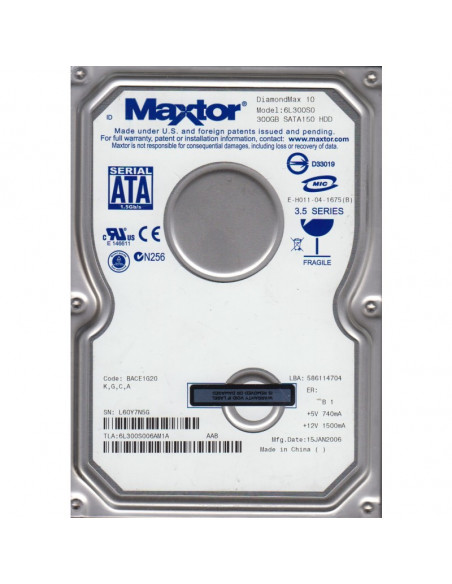 DISCO DURO HDD 3 5  SATA 750GB MAXTOR STM3750330AS