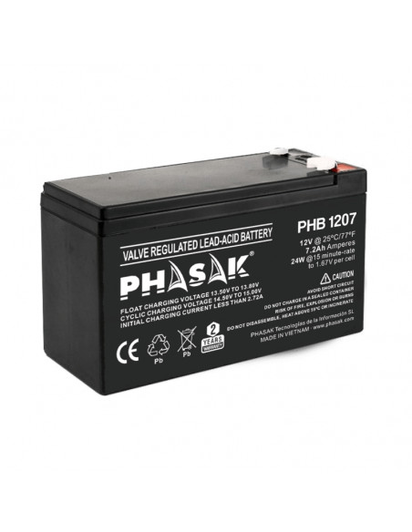 BATERIA PARA SAI PHASAK 12V/7AH 7 2AH F2