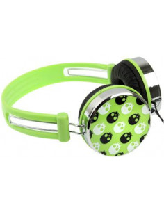 AURICULARES ACOLCHADOS STEREO VERDE-CALAVERA