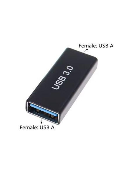 ADAPTADOR USB 3 0 HEMBRA A USB HEMBRA NEGRO