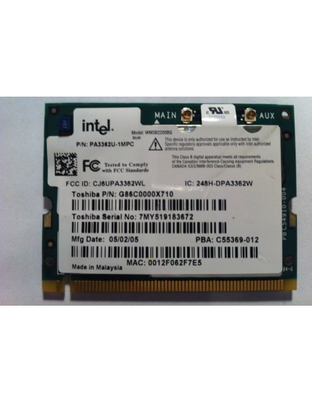 TARJETA WIFI INTEL PRO/WIRELESS 2200BG REACONDICIO