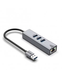 ADAPTADOR USB 3 0 A ETHERNET RJ45 GIGABIT Y 3xUSB