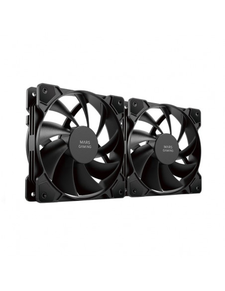 VENTILADORES NEGROS CAJA MARS GAMING 120CM PACK-2