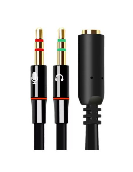 ADAPTADOR JACK 4 POLOS HEMBRA  AURICULAR+MICROFONO