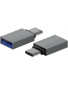 ADAPTADOR USB 3 0 3 1 3 2 USB-C MACHO A USB AF GRI