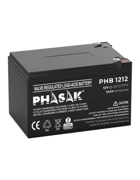 BATERIA PARA SAI/UPS 12V/12AH PHASAK PHB 1212