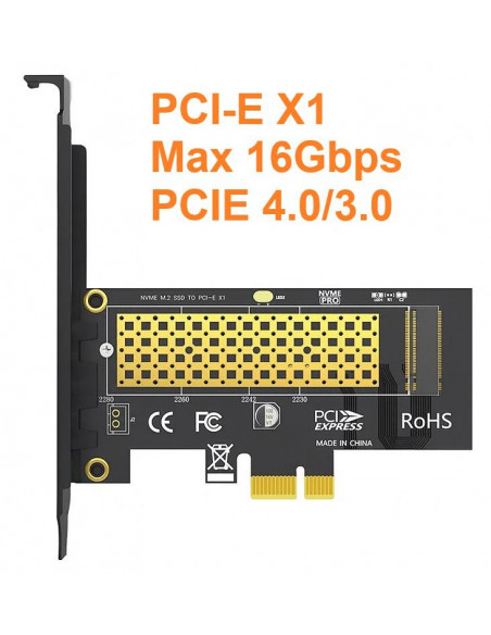 TARJETA PCIE M 2 SSD NVME PCI-E X1 4 0/3 0 16Gbps