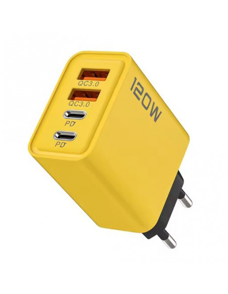 CARGADOR USB 2X USB-A QC3 0 Y 2X USB-C PD 120W MAX