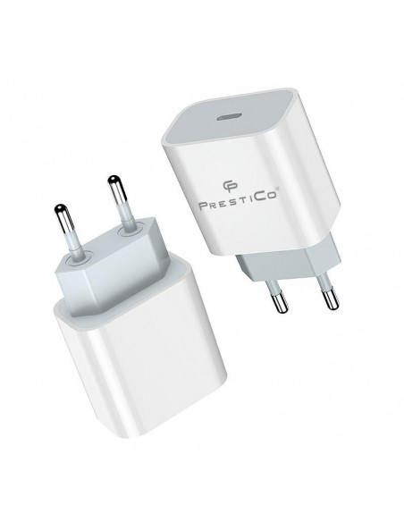 CARGADOR PRESTICO F8A USB-C PD 20W BLANCO BULK
