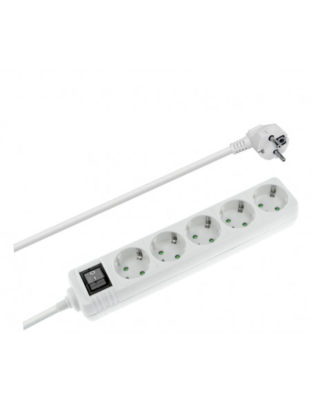 BASE MULTIPLE REGLETA 5 ENCHUFES CON INTERRUPTOR