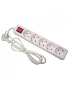 BASE MULTIPLE REGLETA 5 ENCHUFES CON INTERRUPTOR