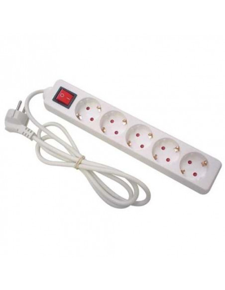 BASE MULTIPLE REGLETA 5 ENCHUFES CON INTERRUPTOR