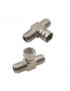 CONECTOR F TRIPLE 1 MACHO Y 2 HEMBRAS