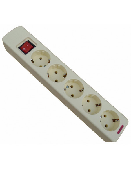 BASE MULTIPLE REGLETA 5 ENCHUFES CON INTERRUPTOR