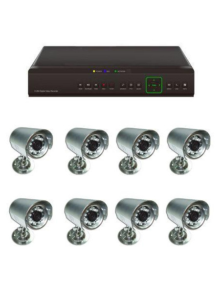 KIT VIDEOVIGILANCIA 8 CAMARAS 320GB INTERNET HDMI