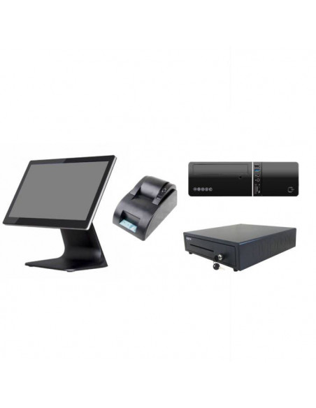 ORDENADOR TPV TACTIL 15 6  COMPLETO 4GB SSD120 W10