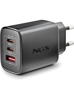 CARGADOR PARED NGS GAN 2XUSB-C   USB-A 65W NEGRO
