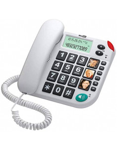 TELEFONO FIJO MAXCOM KTX480B BOTONES GRANDES FOTOS