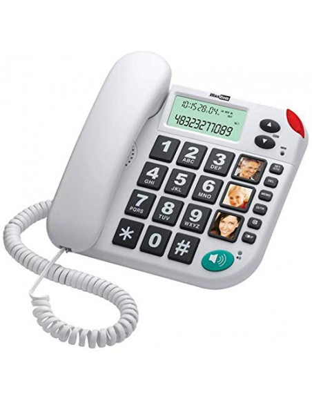 TELEFONO FIJO MAXCOM KTX480B BOTONES GRANDES FOTOS