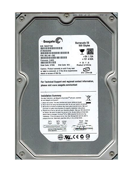 DISCO DURO HDD 3 5  SATA 500GB SEAGATE ST3500630NS