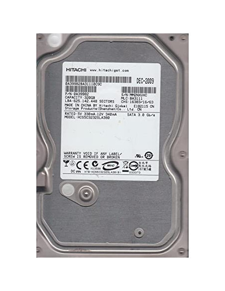 DISCO DURO HDD 3 5  SATA 320GB HITACHI 0A38963