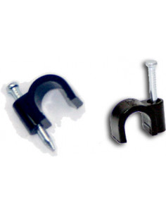 GRAPAS PARED CABLE ANTENA CAJA 100 U NEGRAS