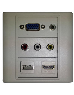 PLACA TAPA PARED UNIVERSAL HDMI VGA 3XRCA USB JACK