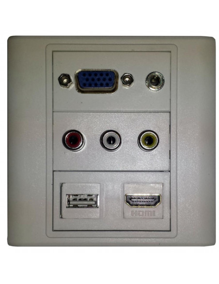 PLACA TAPA PARED UNIVERSAL HDMI VGA 3XRCA USB JACK
