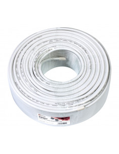 CABLE ANTENA TV 75 OHM BOBINA 100M - BLANCO