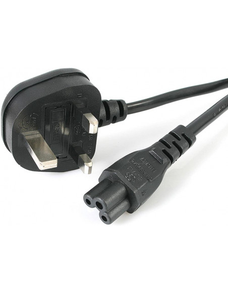 CABLE DE CORRIENTE TREBOL C5 DE 3 PINES 1 8M NEGRO