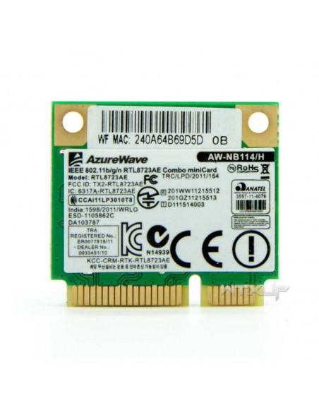 TARJETA WIFI AZUREWAVE AW-NB114/H 802 11 RTL8723AE