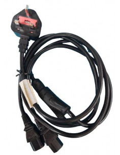 CABLE DE CORRIENTE 3PIN 10A 250V 1 8M 2 SALIDAS