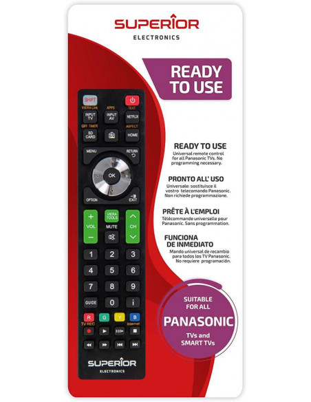 MANDO DISTANCIA SUPERIOR SMART TV PANASONIC NEGRO