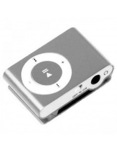 REPRODUCTOR MP3 CLIP RADIO FM AURICULARES PLATA