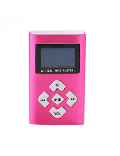 REPRODUCTOR MP3 LCD RADIO FM AURICULARES ROSA