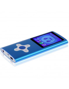 REPRODUCTOR MP4 1 8  8GB FM MICRO-SD BATERIA AZUL