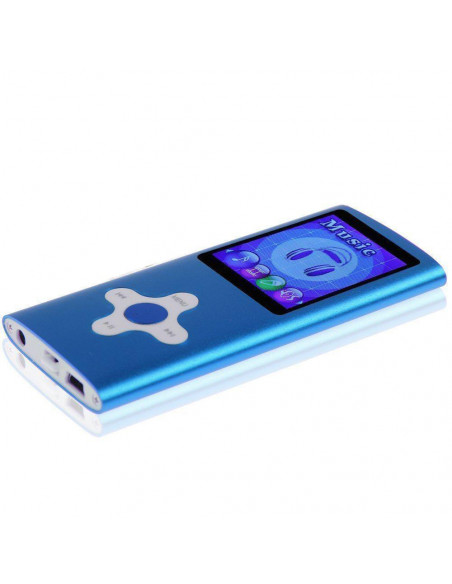 REPRODUCTOR MP4 1 8  8GB FM MICRO-SD BATERIA AZUL