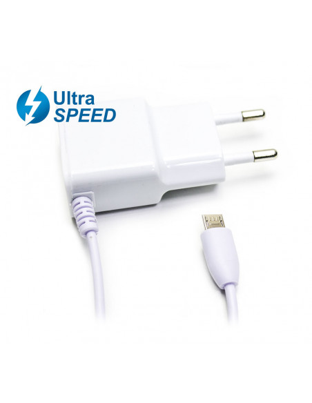 CARGADOR CASA MICROUSB ULTRASPEED MOVIL 2 1A BLANC