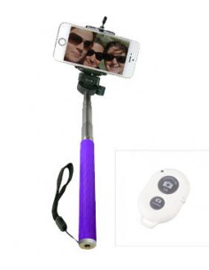 BASTON EXTENSIBLE SELFIE BLUETOOTH MOVIL MORADO