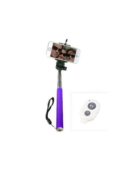 BASTON EXTENSIBLE SELFIE BLUETOOTH MOVIL MORADO