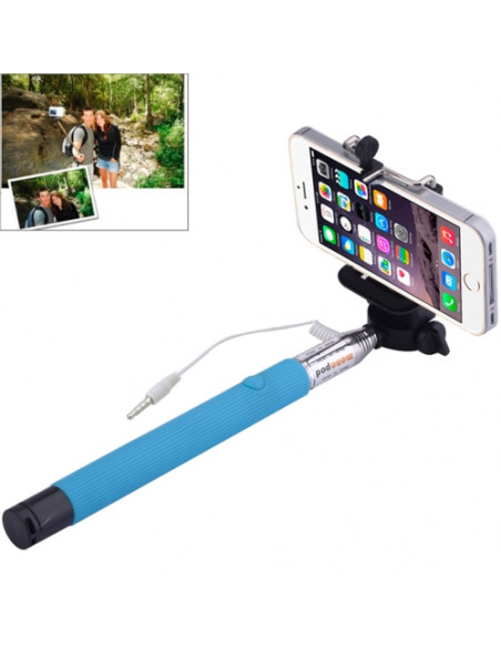 BASTON EXTENSIBLE SELFIE MOVIL AZUL