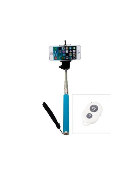 BASTON EXTENSIBLE SELFIE BLUETOOTH MOVIL AZUL