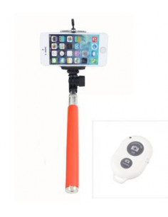 BASTON EXTENSIBLE SELFIE BLUETOOTH MOVIL NARANJA