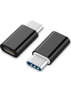 ADAPTADOR MICRO USB HEMBRA A USB TIPO C MACHO NEGR