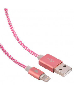 CABLE LIGHTNING USB BLUESTORK TRENDY ROSA 1 2M