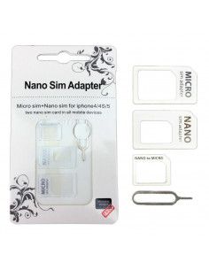 ADAPTADOR DE TARJETAS NANO SIM Y MICRO SIM BLANCO