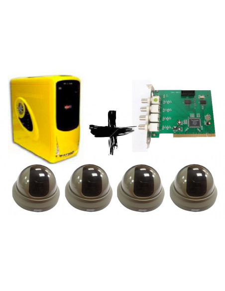 PC VIDEOVIGILANCIA 4 CAMARAS P4025   4 CAM DOMO